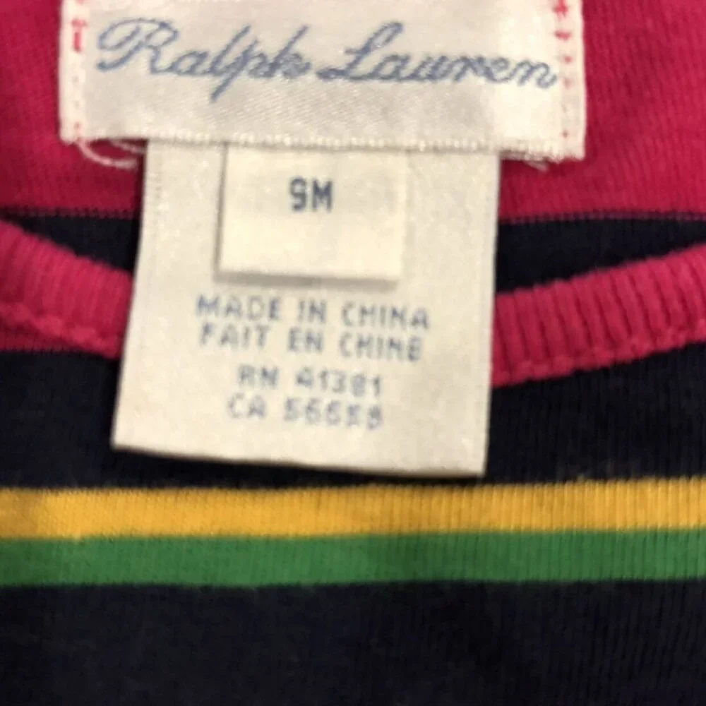 Ralph Lauren 9m Colorful Striped Peplum Top
